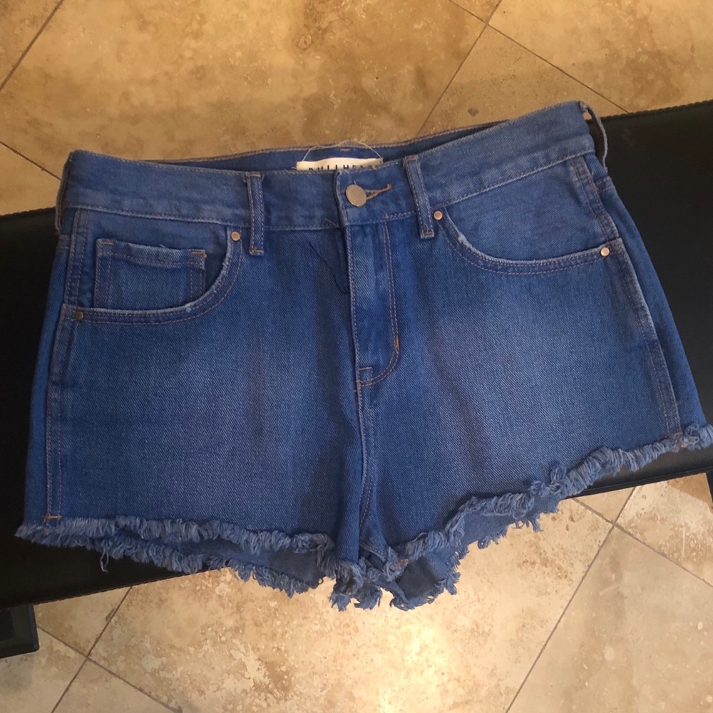 BULLHEAD Blue Denim High-Rise Shorts